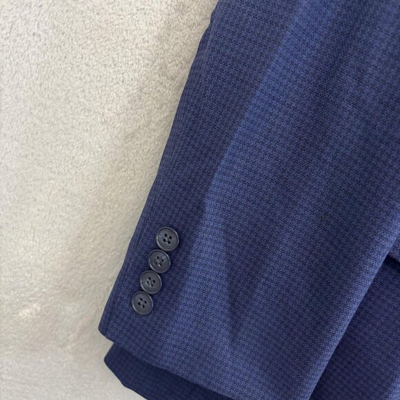 Calvin Klein Blazer Jacket Mens 40R Blue Wool Two Button Sport Coat Preppy - Picture 14 of 16